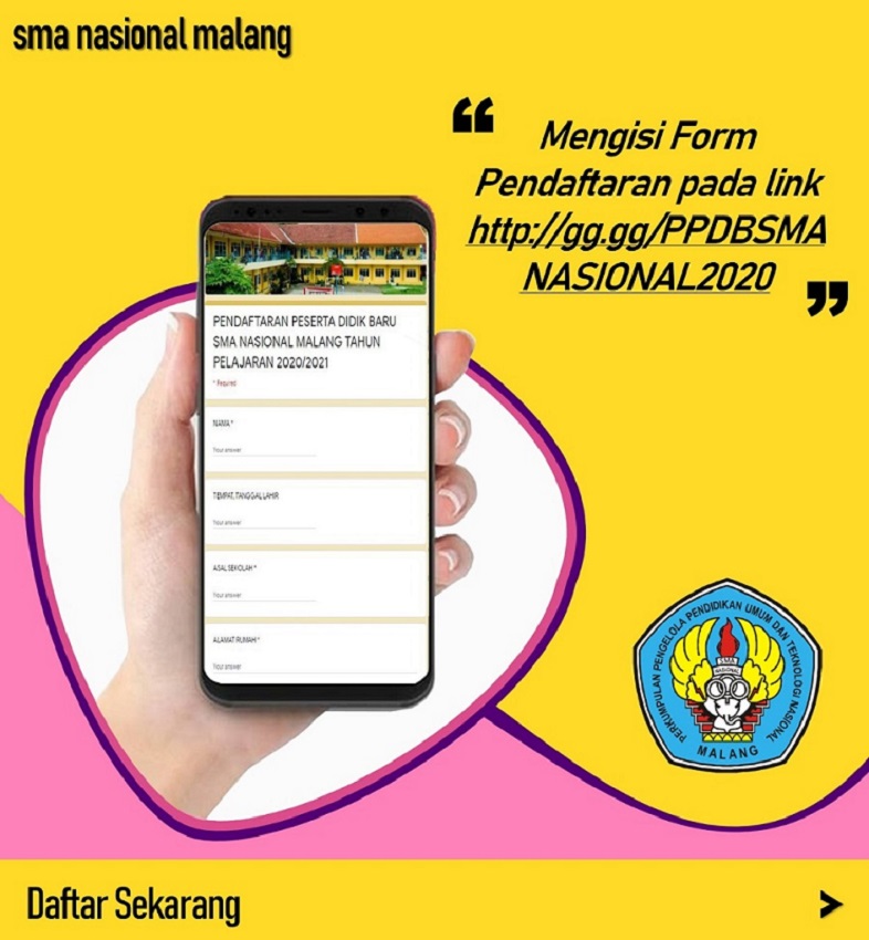 Alur PPDB Online SMA Nasional Malang 1